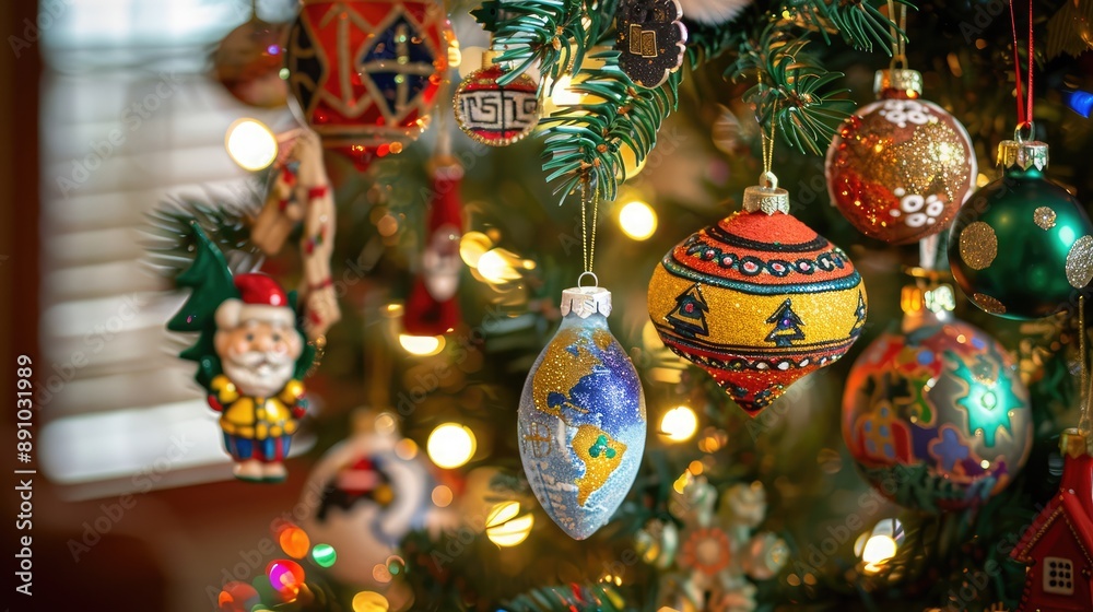 Playful Christmas Tree Ornaments with Character Figurines