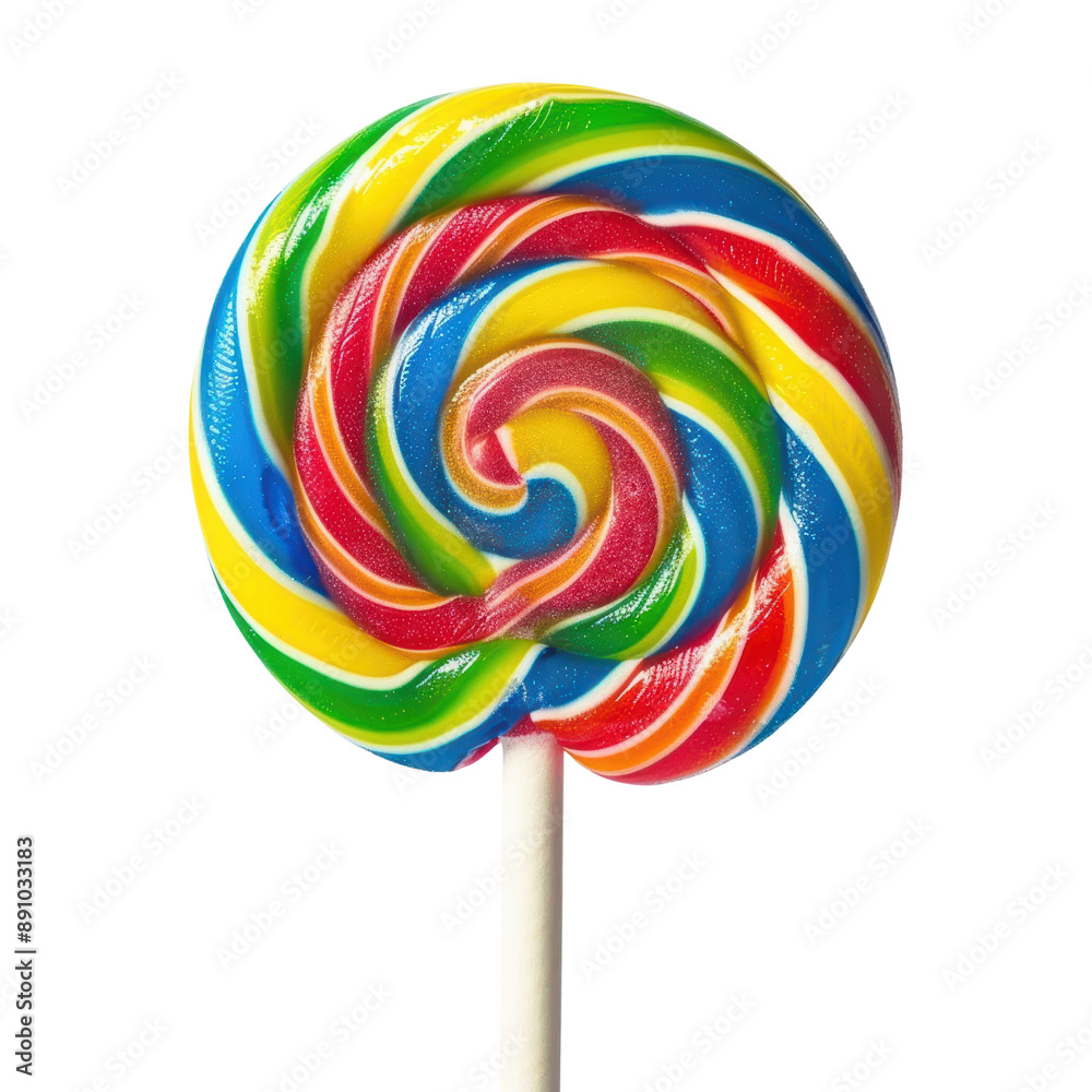 Rainbow Swirl Lollipop on a Transparent Background Rainbow Swirl Lollipop on a Transparent Background