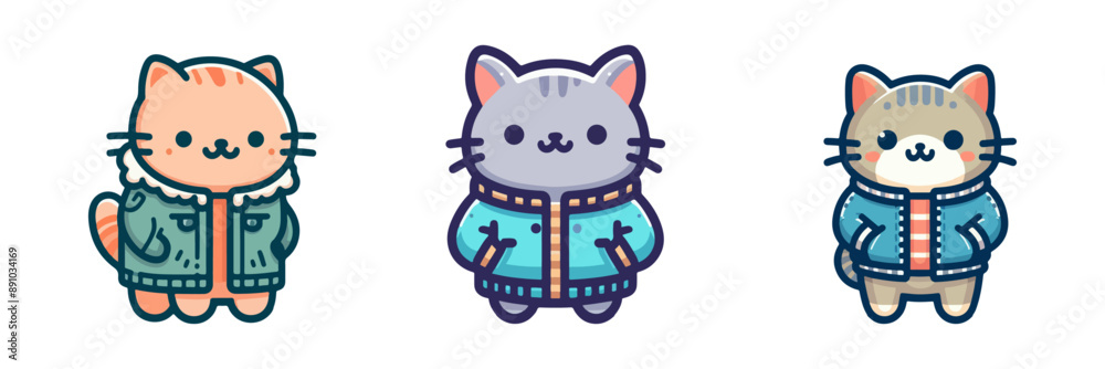 Fototapeta premium cute cat wearing jacket