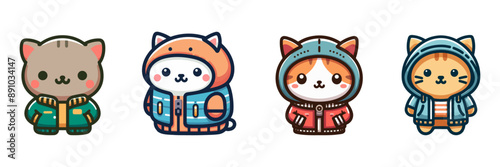 cute cat wearing jacket