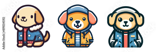 cute dog wearing jacket