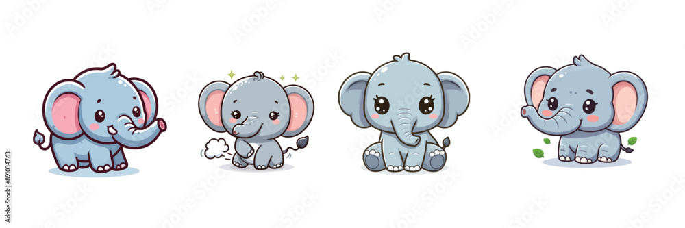 cute elephant vector