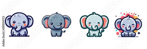 cute elephant vector