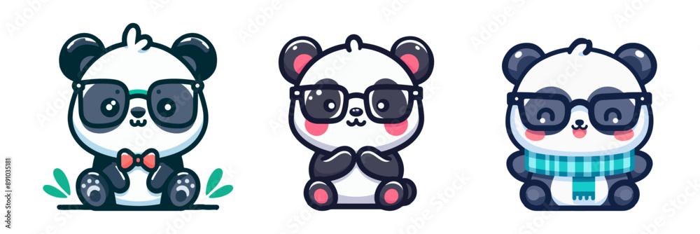 Fototapeta premium cute panda wearing glasses