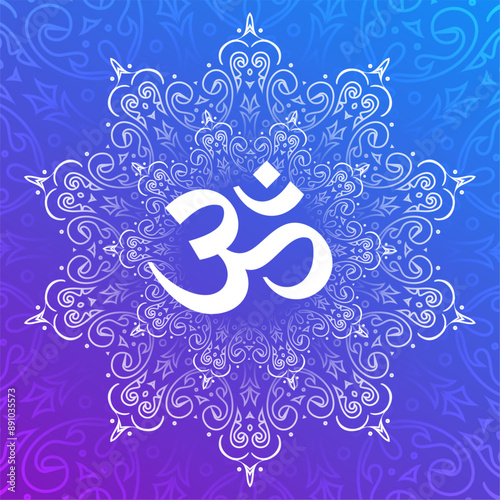 elegant om symbol of hinduism for meditation and prayer
