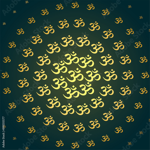 golden religious symbol om sign for hinduism and buddhism