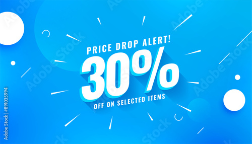 alert! price drop sale coupon banner in 3d style