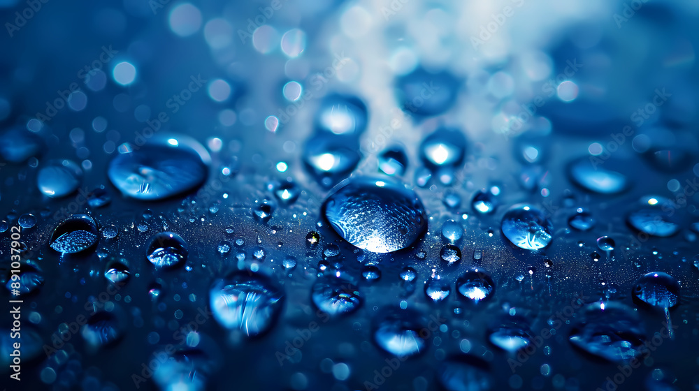 Water drops on blue background Water drops on blue background