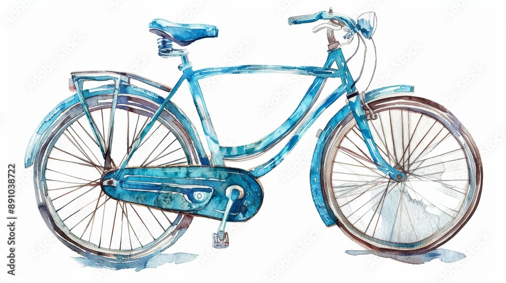 Fototapeta premium Watercolor Illustration of Vintage Bicycle