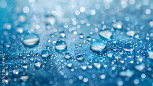 Wallpaper Mural Water drops on blue background Torontodigital.ca