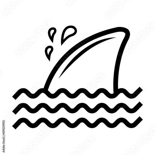 fins shark Line Icon