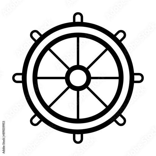 steering wheel Line Icon