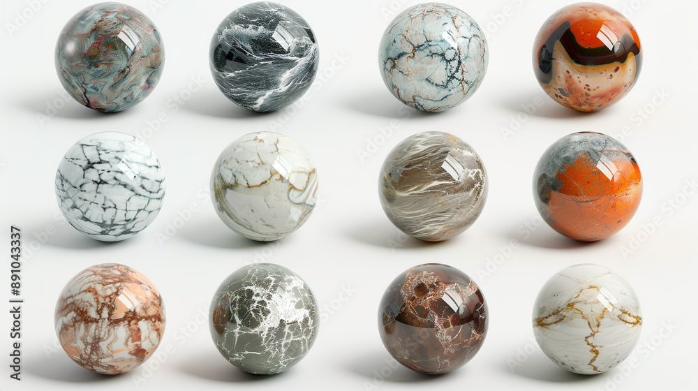 Marble balls isolated on white Marble balls isolated on white