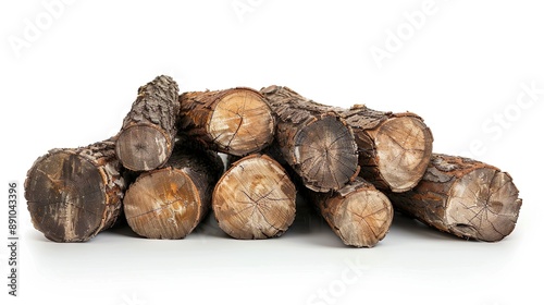 Tree logs isolated on white