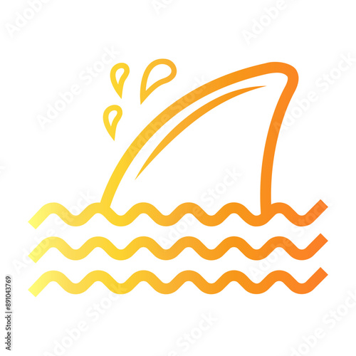 fins shark Line Gradient Icon
