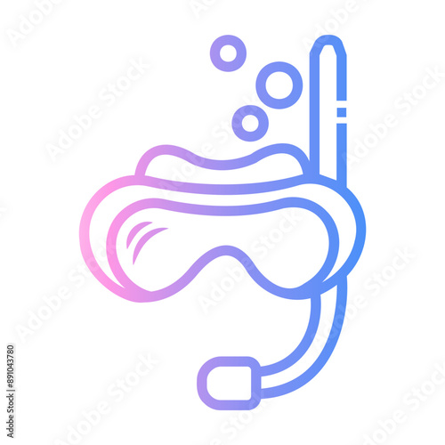 mask and snorkel Line Gradient Icon
