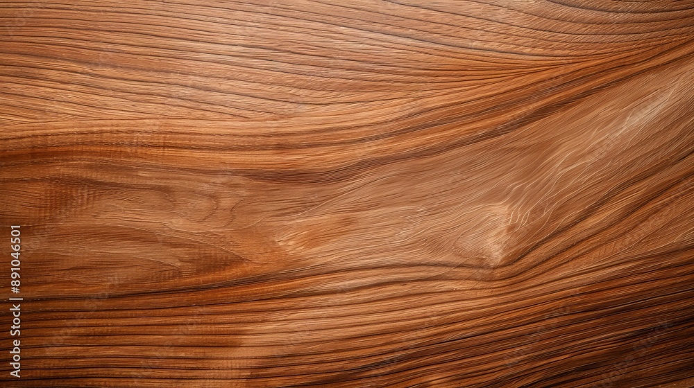 Surface of a polished wooden table, highlighting the grain and finish Surface of a polished wooden table, highlighting the grain and finish