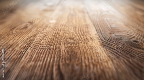 Surface of a polished wooden table, highlighting the grain and finish