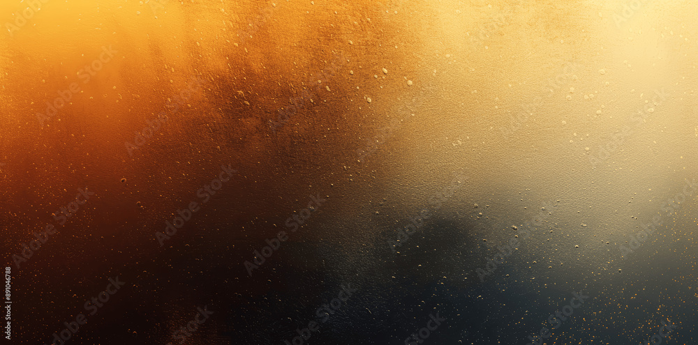 Frosted Glass Grainy Gradient Background in Brown Yellow and Black with Glowing Light Reflection