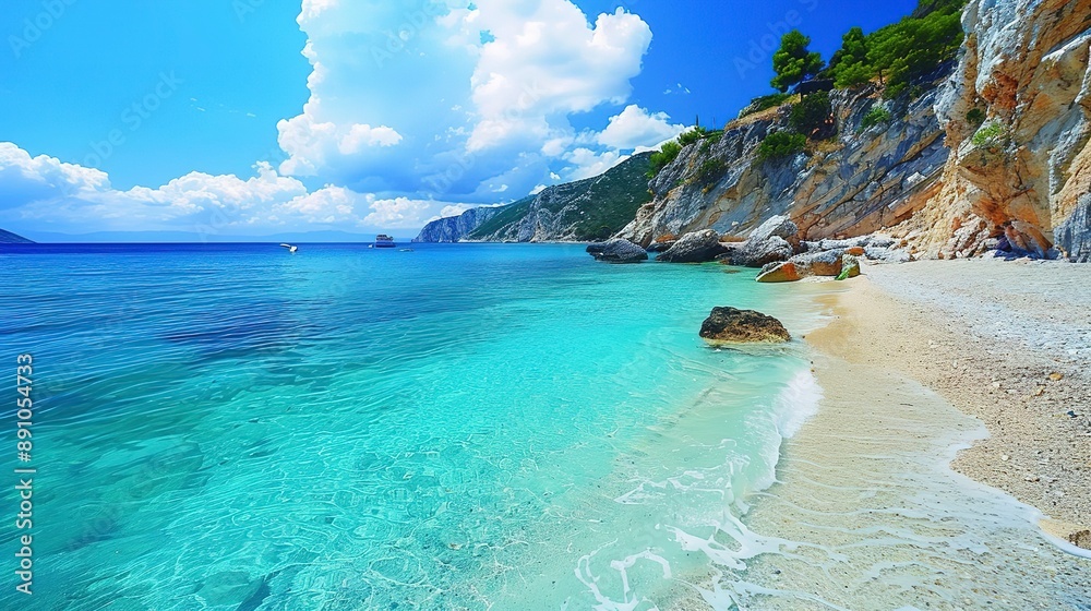 Fototapeta premium Beaches and bays of the Mediterranean coast of Greece