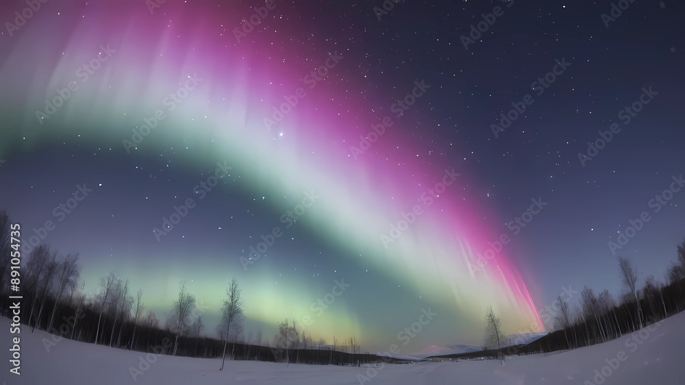 A beautiful star-filled sky with polar lights, brilliant. A beautiful star-filled sky with polar lights, brilliant.