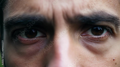Eyes dart back and forth flickering with fear and determination as they mentally prepare for the possibility of violence.