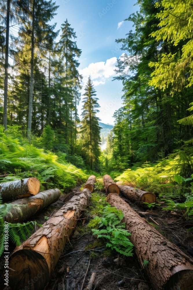 Fototapeta premium business tools used in forestry for efficient management.