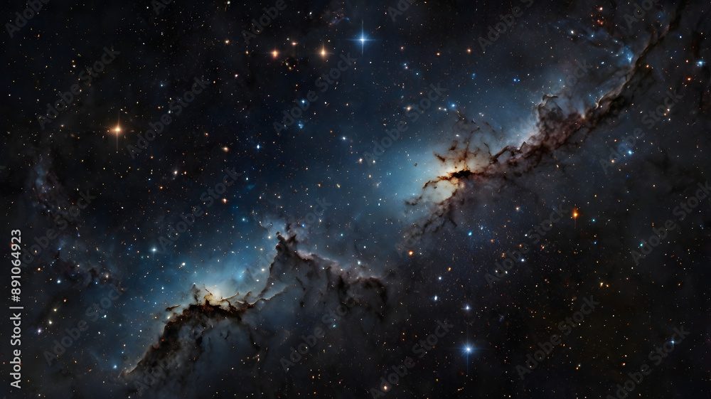 Fototapeta premium Mesmerizing Spiral Galaxy Surrounded by Countless Stars in Deep Space