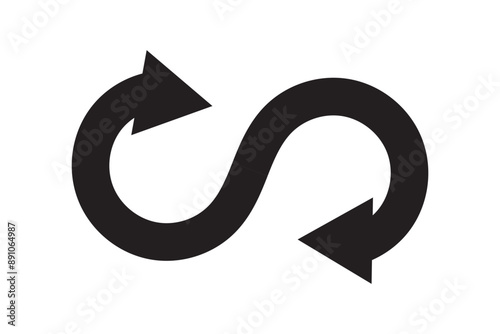 circular economy icon circular arrow process symbol endless loop logo concept of environmentally responsible green corporate industrial business, recycling. vector graphic illustration