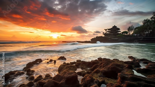 Wallpaper Mural Ancient pura ulun danu bratan, besakih or famous hindu temple and tourist in bali island at sunrise Torontodigital.ca