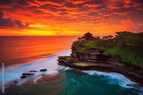 Wallpaper Mural Ancient pura ulun danu bratan, besakih or famous hindu temple and tourist in bali island at sunrise Torontodigital.ca