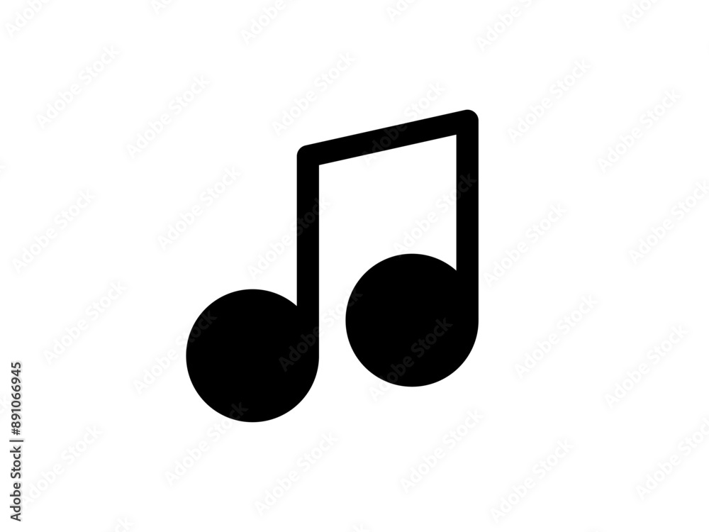 ポップな斜め8分音符2連符アイコンB:角丸黒 ポップな斜め8分音符2連符アイコンB:角丸黒