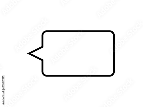 ミニマルな長方形吹き出しA：角丸左中央黒線