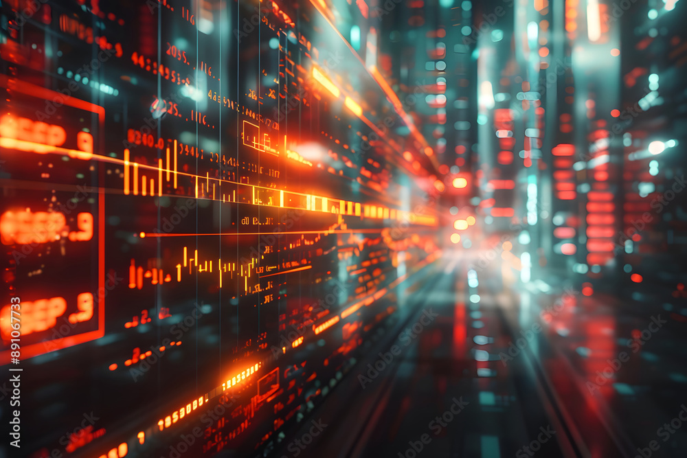Abstract economic and technological advancements background. Generative AI Abstract economic and technological advancements background. Generative AI