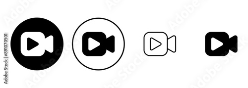 Video icon set. video camera icon vector. movie sign. cinema