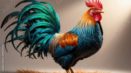 Wallpaper Mural Elegant Rooster with Colorful Feathers Torontodigital.ca