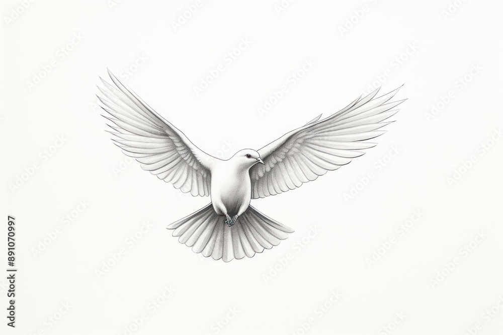 Fototapeta premium Dove animal flying white.