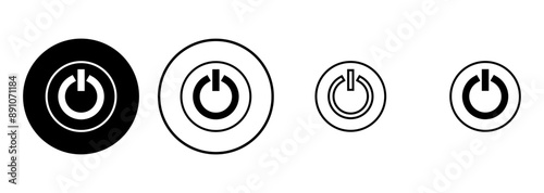 Power icon set. Power Switch Icon. Electric power