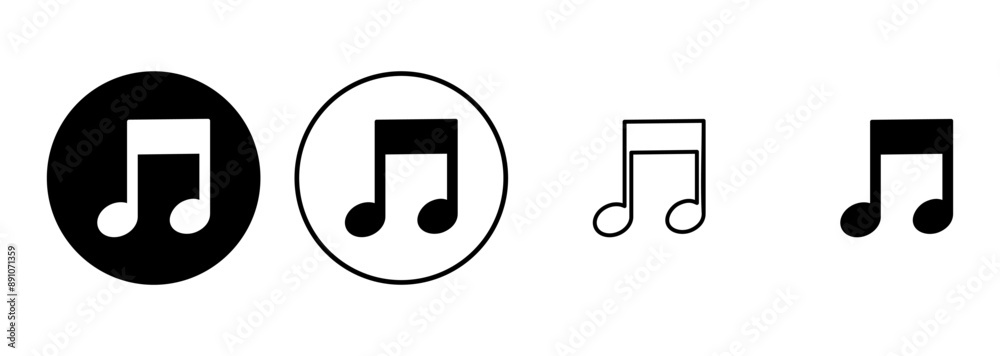 Music icon set. note music icon vector. tone icon Music icon set. note music icon vector. tone icon