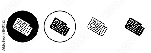 Newspaper icon set. news paper vector sign