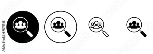 Hiring icon set. Search job vacancy icon. Human resources concept. Recruitment