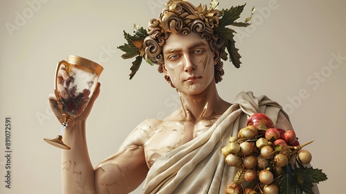 Dionysus celebrating business achievements, festive corporate events photo