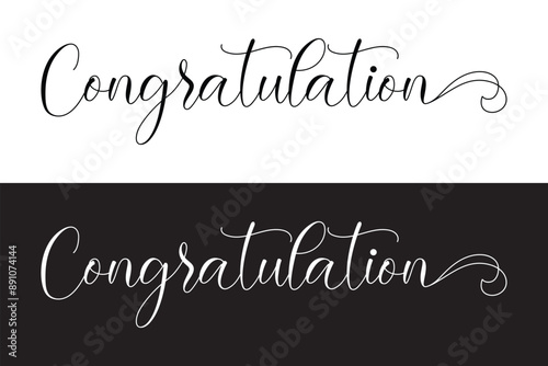congratulations message with stars inside a thin frame. Elegant typography congrats text. Vector design for congratulation ceremony, university invitation card or banner. school, college, university.