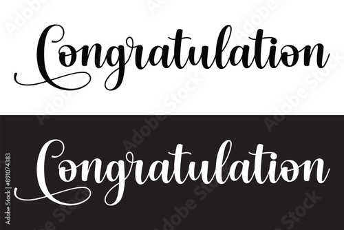 congratulations message with stars inside a thin frame. Elegant typography congrats text. Vector design for congratulation ceremony, university invitation card or banner. school, college, university.