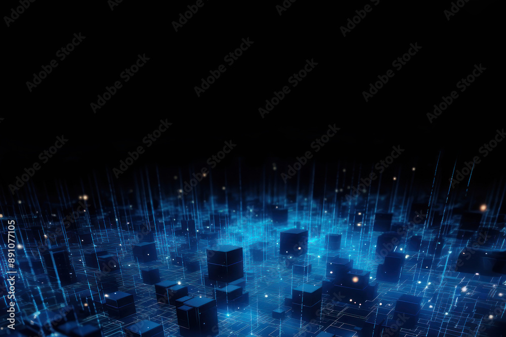 Obraz premium Technology abstract blue architecture.