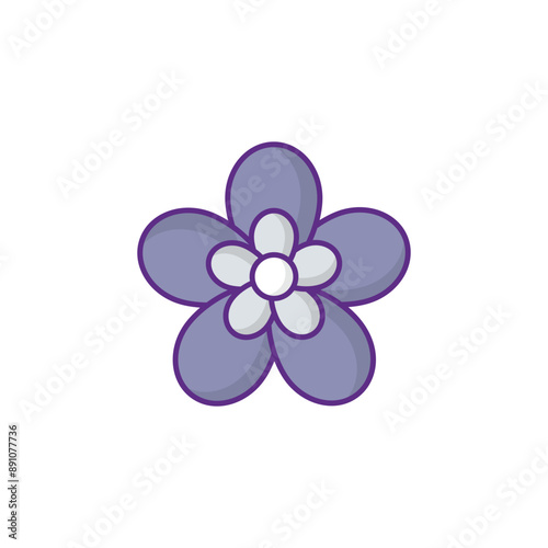 Clematis icon design with white background stock illustration