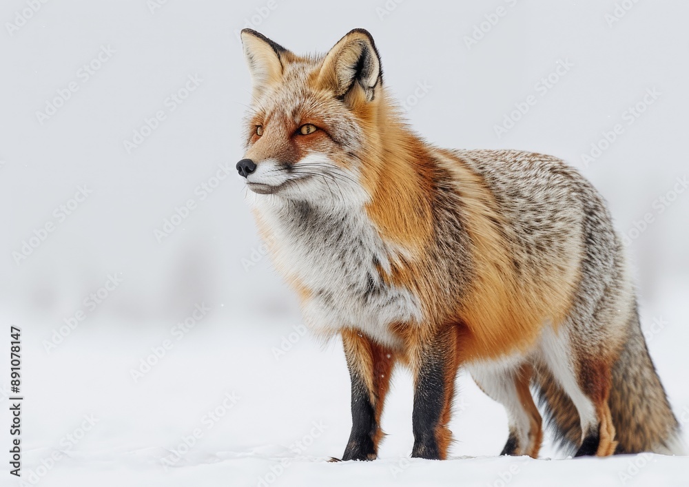 Obraz premium Random 1 wild animal against a white background