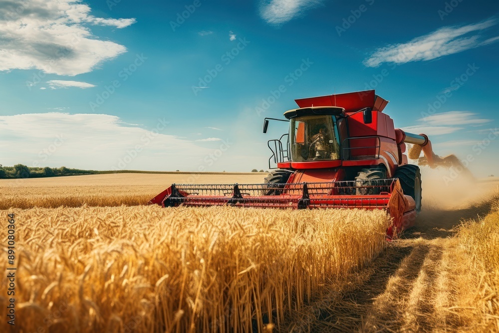 Obraz premium Harvest field agriculture harvester.