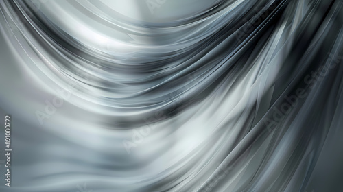 Elegant abstract wave pattern in grayscale  with smooth flowing lines and a silky appearance.