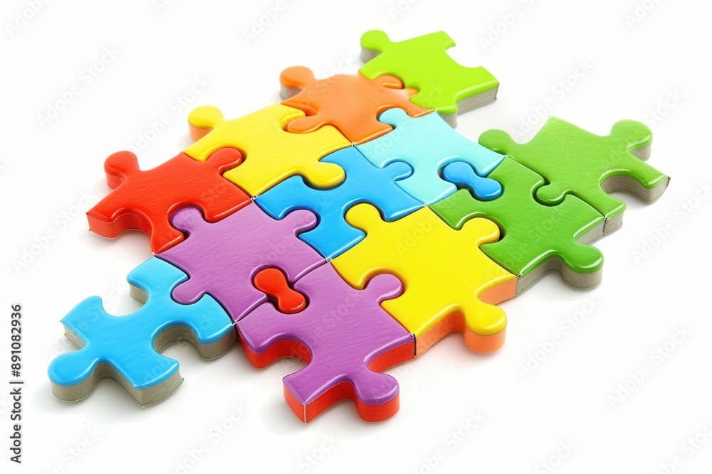 A puzzle pieces clipart, problem solving, colorful illustration, multi-color, isolated on white background A puzzle pieces clipart, problem solving, colorful illustration, multi-color, isolated on white background